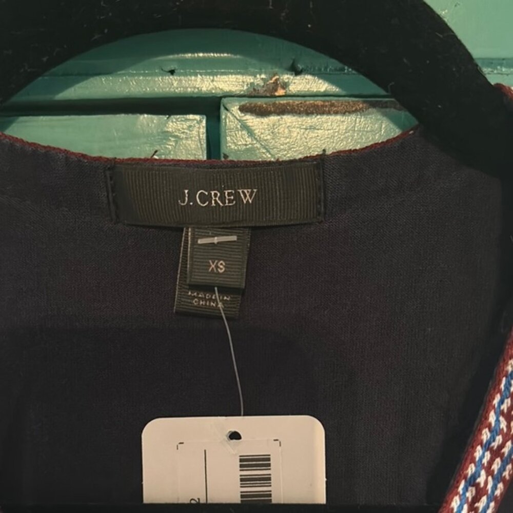 J. Crew Navy Sleeveless Top with Red Trim